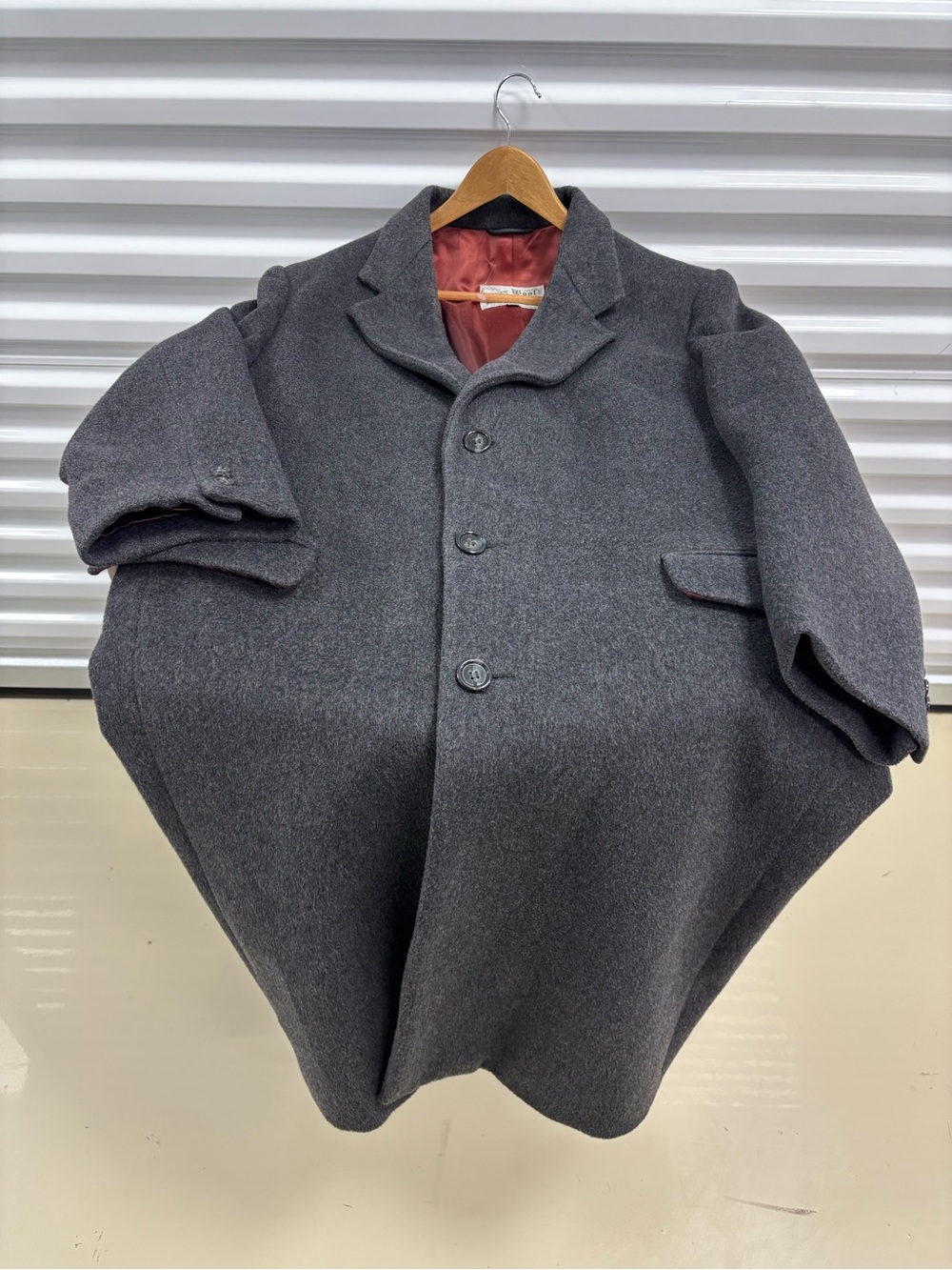 Wool Cashmere Blend Men's Jacket - Red lining